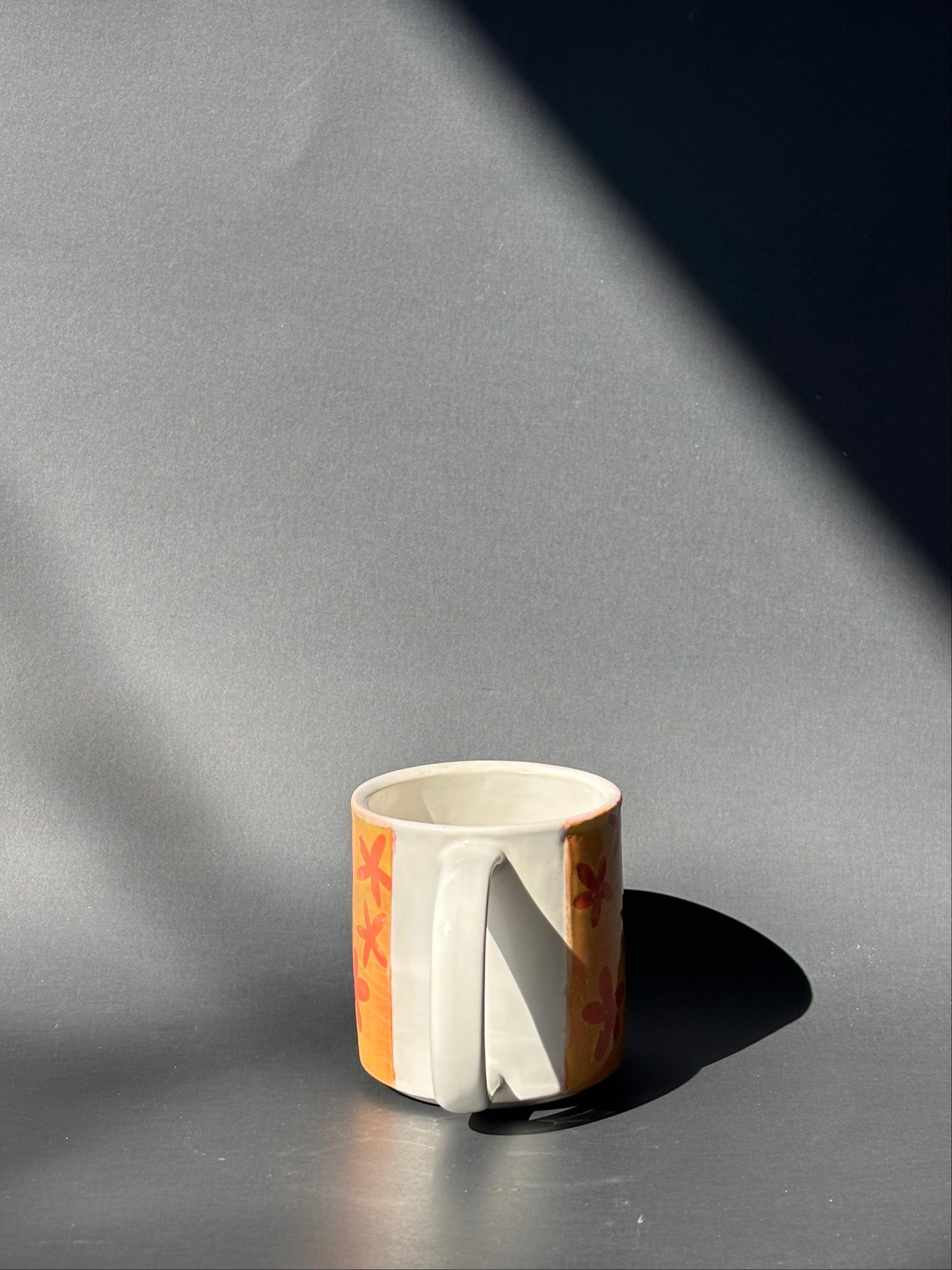 Yellow and Papaya Flower Mug