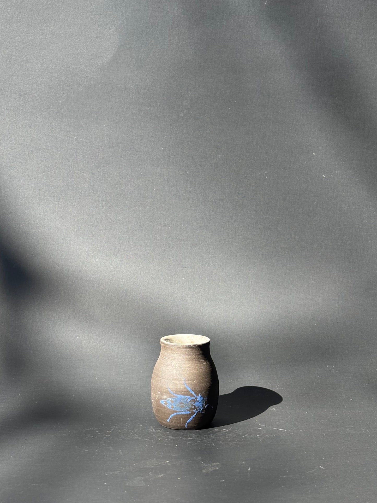 Tiny Blue Bug Vase