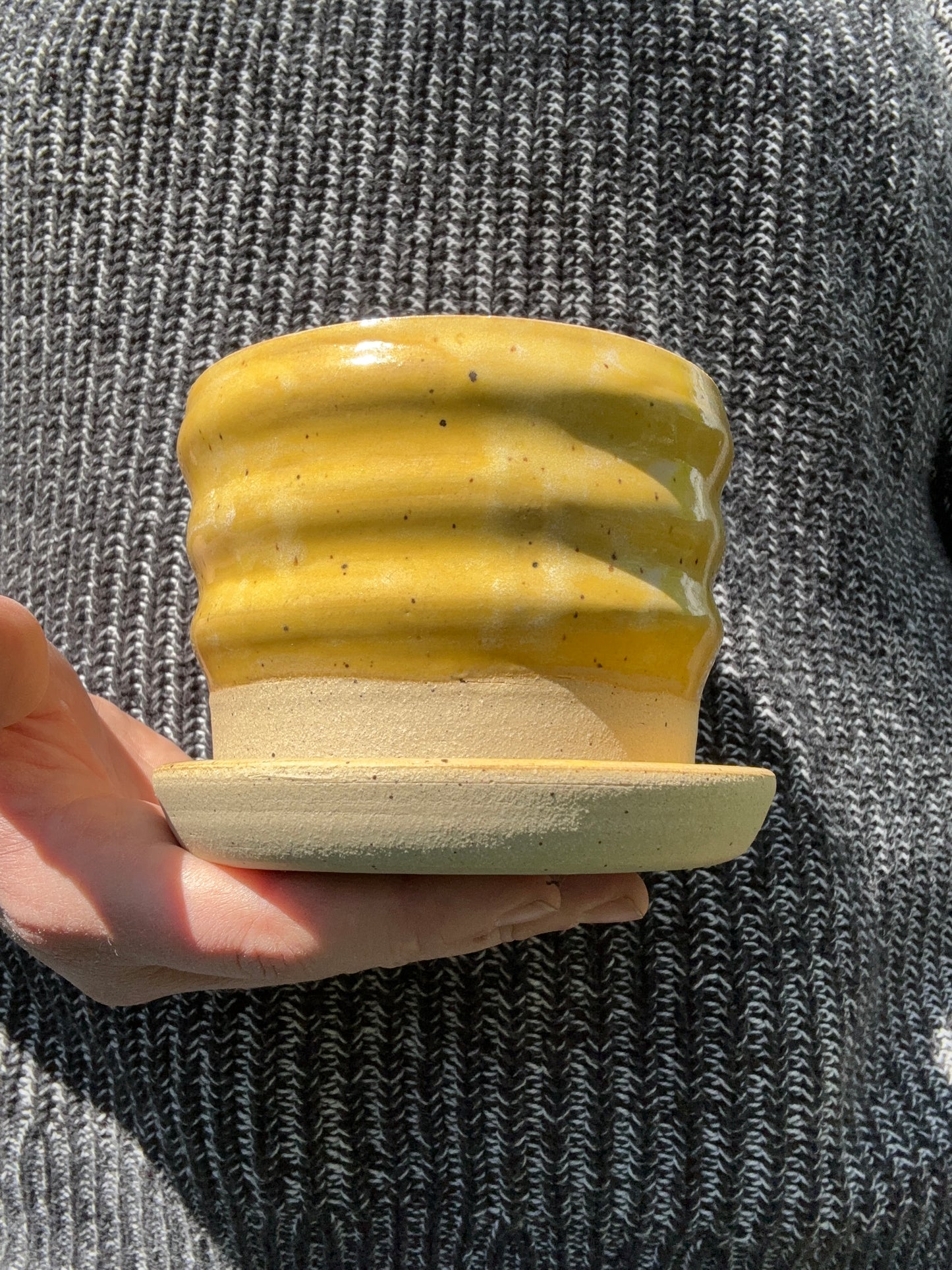 Yellow Curvy Planter