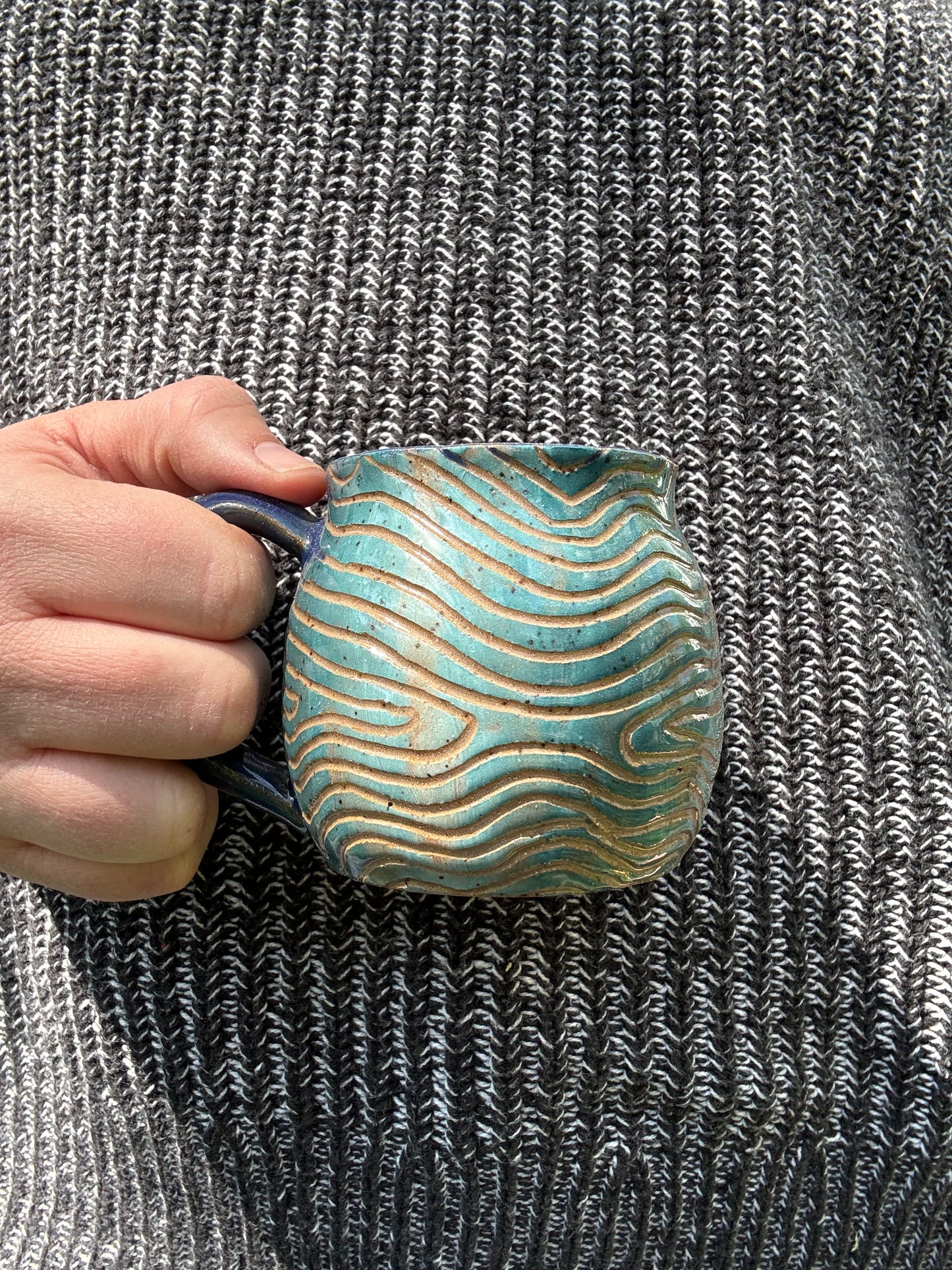 Carved Curvy Wavy Mug