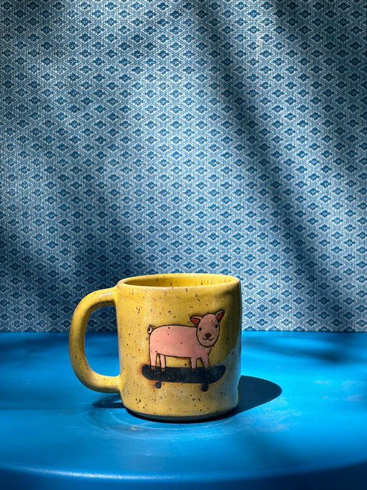 Skateboarding Pig Mug